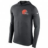 Men's Cleveland Browns Nike Gray Stadium Touch Performance Long Sleeve T-Shirt,baseball caps,new era cap wholesale,wholesale hats